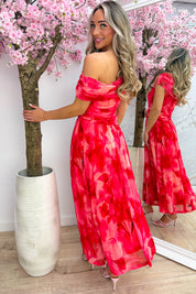 Paloma pleated dress - Koraal
