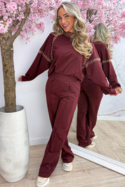 Golden stud sweater - Bordeaux