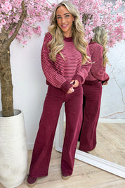 Timeless wide leg jeans - Bordeaux
