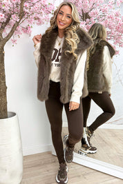 Furry feelings gilet - Bruin