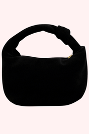 Suede knot bag (Echt leer) - Zwart