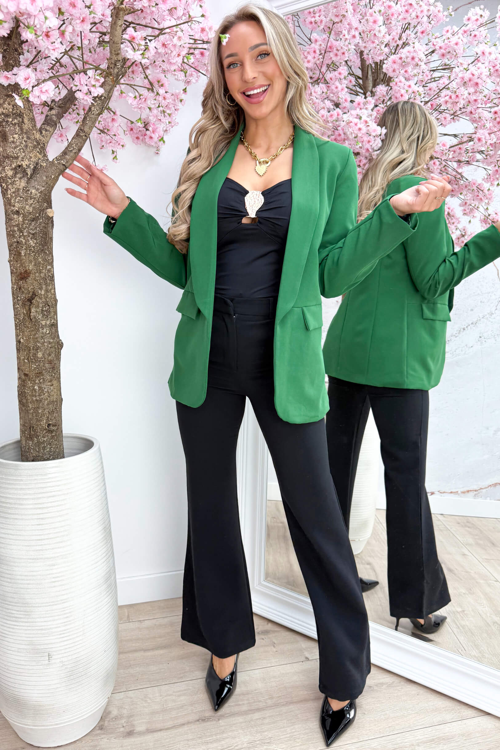Classy blazer - Groen