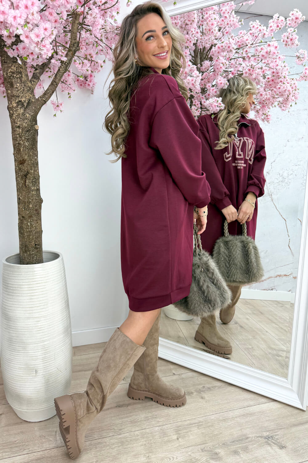 NYC zipper dress - Bordeaux