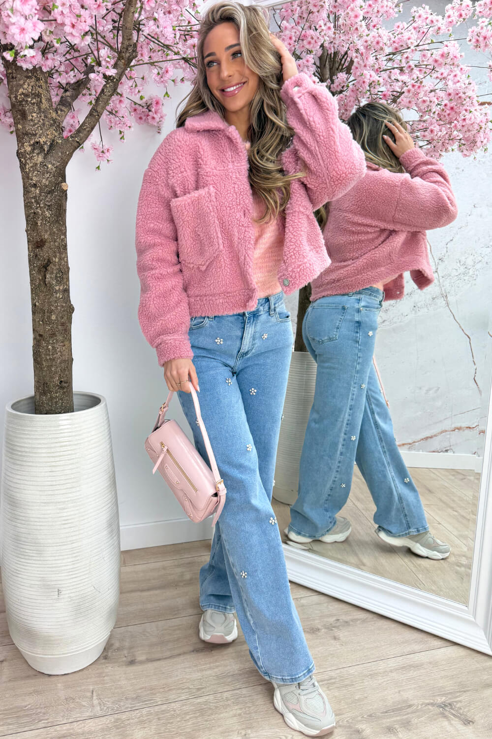 Teddy lover jacket - Roze