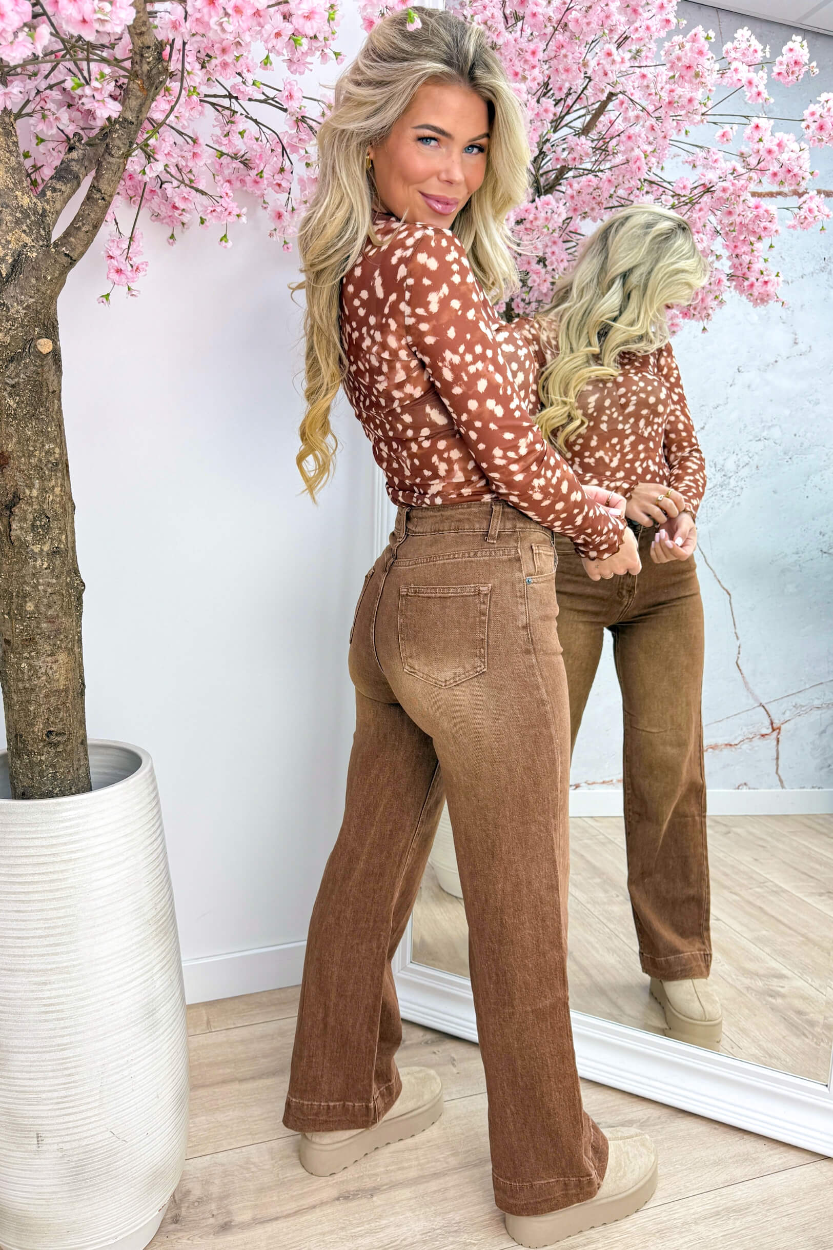 Bambi mesh topje - Camel