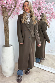Soft and simple vilt trenchcoat - Bruin