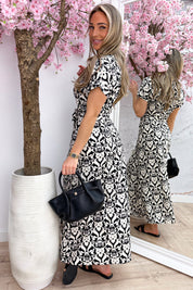 Barok chique dress - Zwart