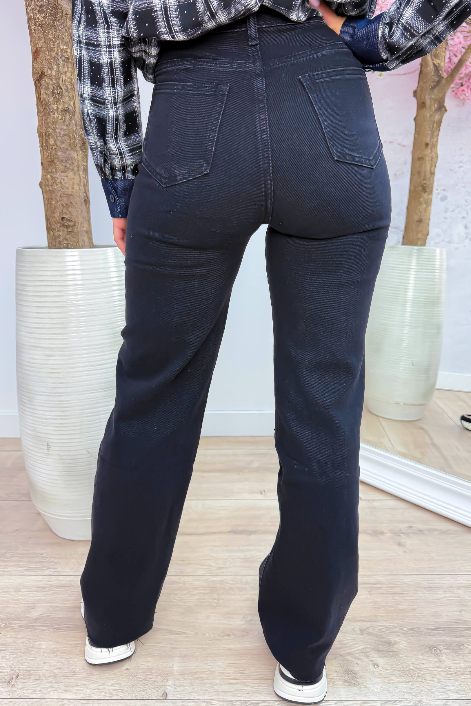 Bling it on wide leg jeans - Zwart