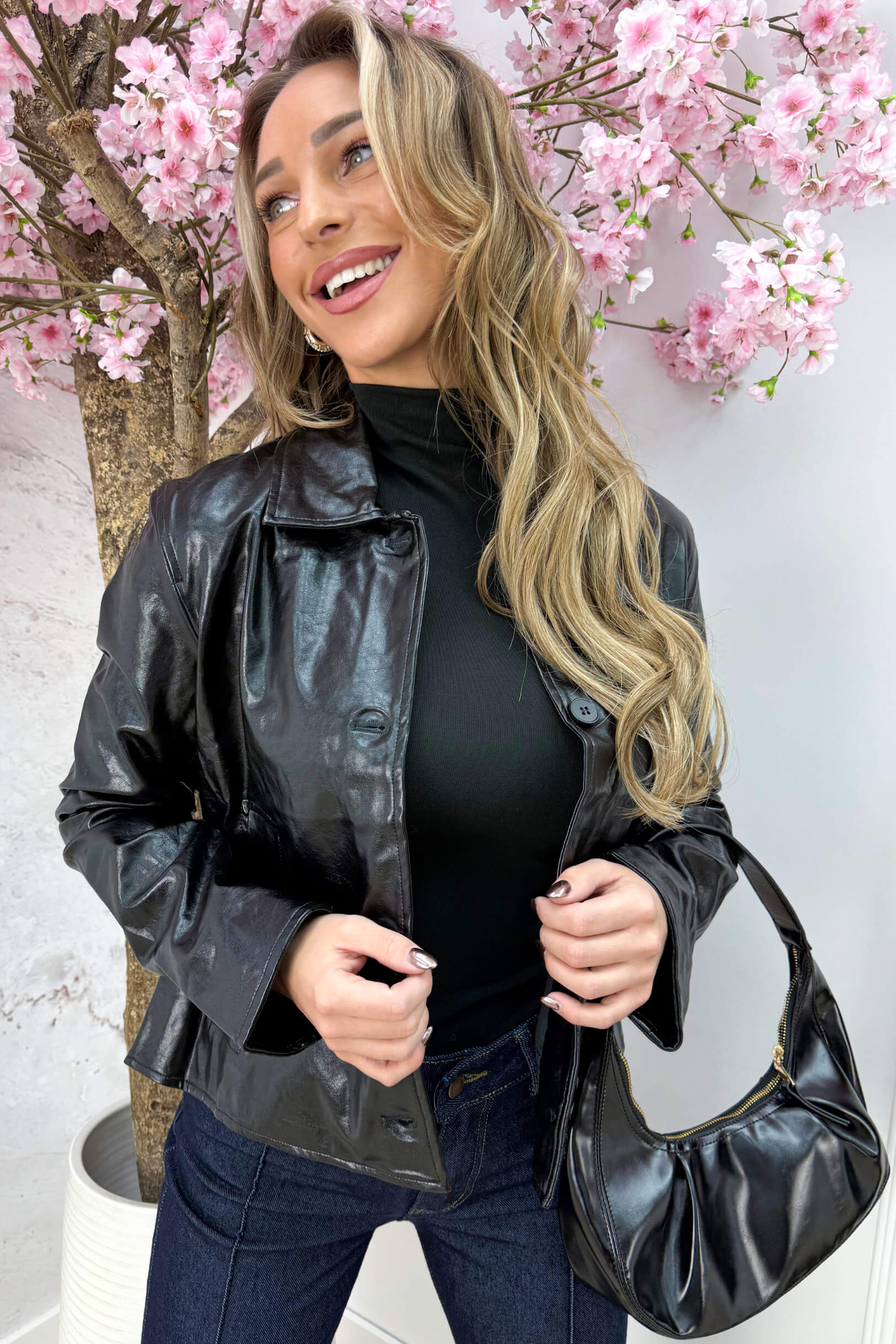 Glossy jacket - Zwart