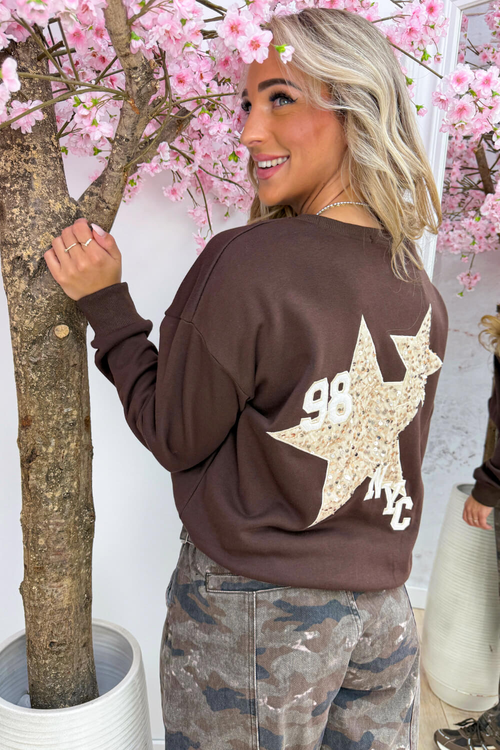 NYC 98 star sequin sweater - Brown