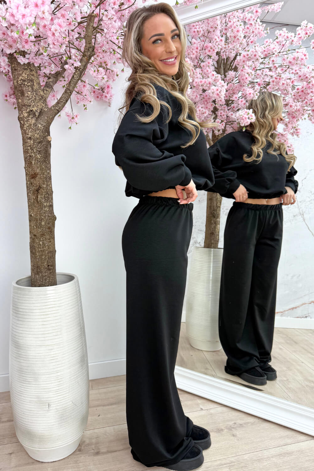 Chill moments comfy co-ord - Zwart