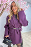 Boss it up oversized blazer - Berry purple