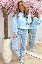 Bow sweater - Sky blue