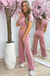Zigzag comfy co-ord - Oud roze