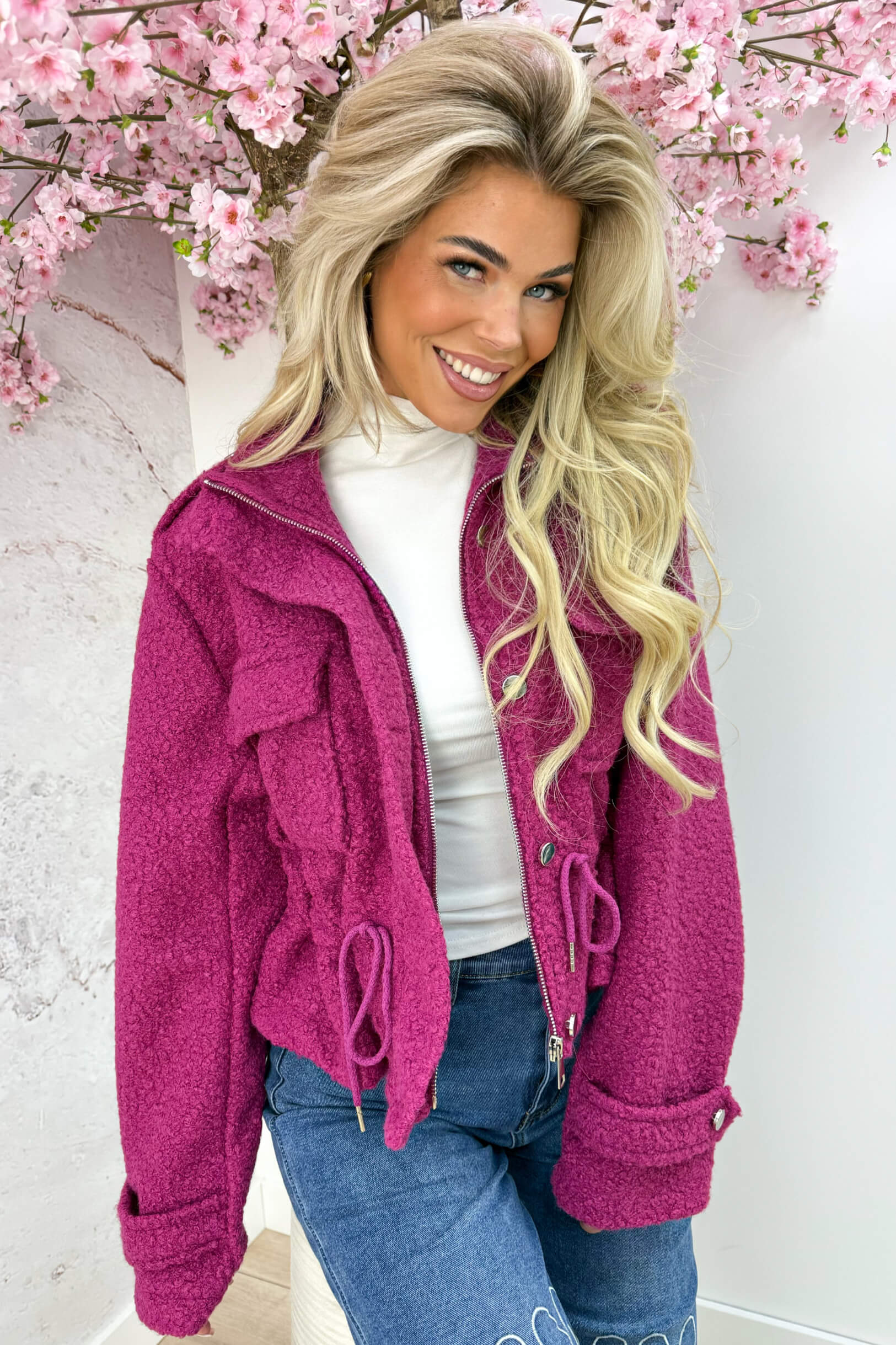 Teddy jacket - Fuchsia