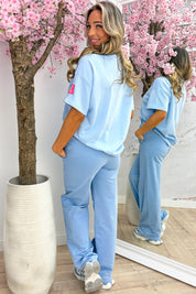 Never say never T-shirt - Sky blue