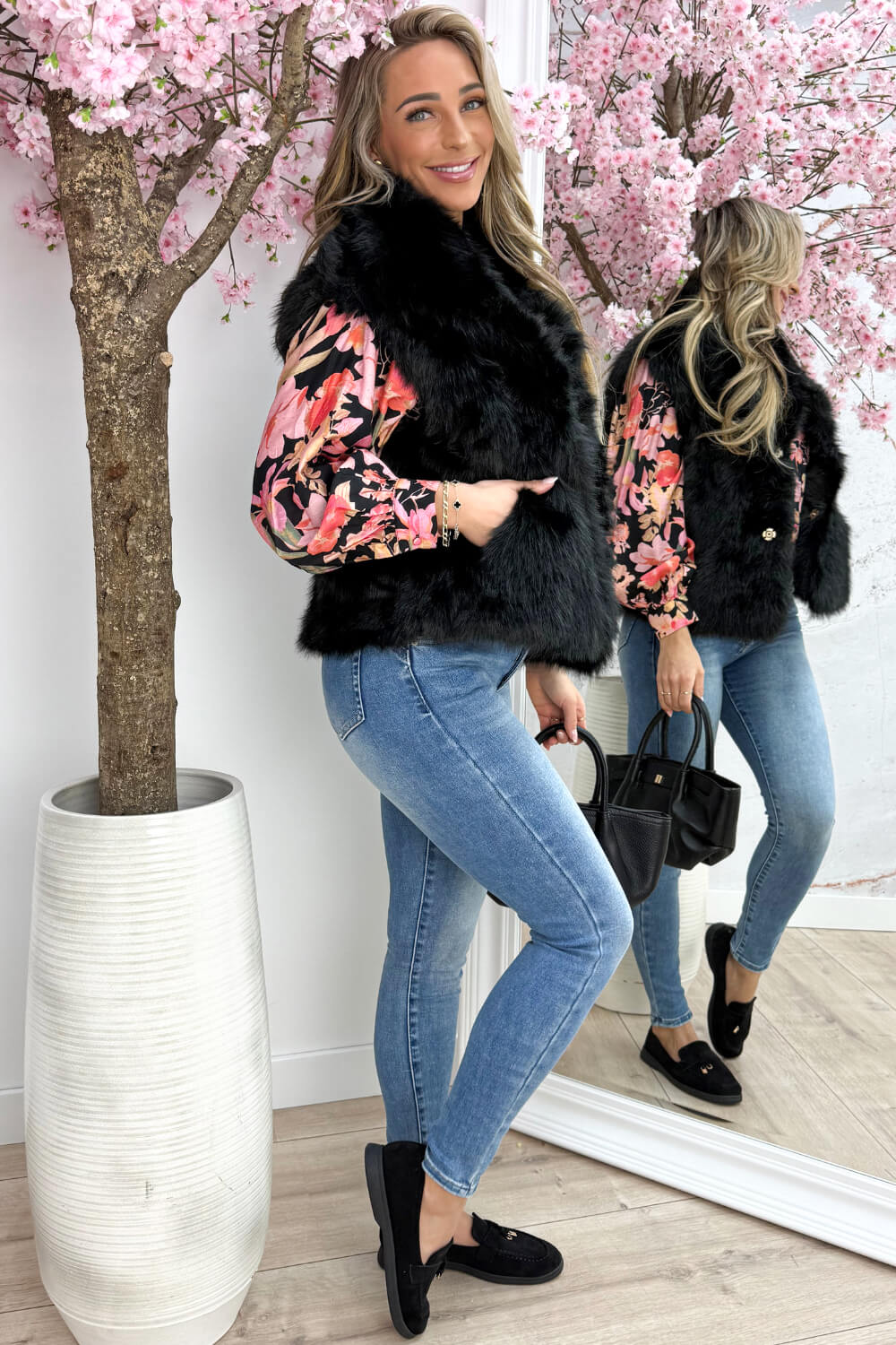 Fluffy vibes gilet - Zwart