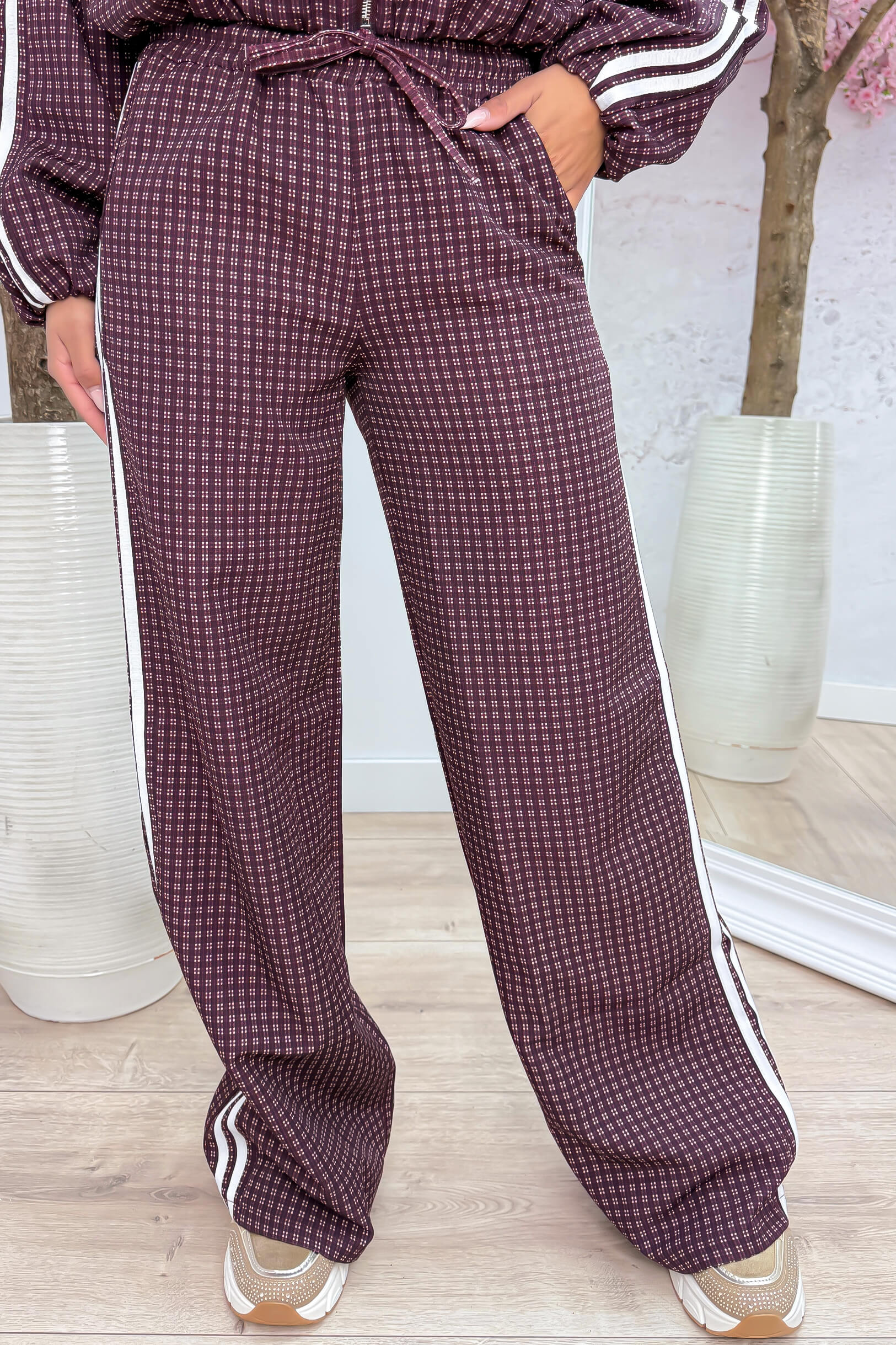 Check into style pants - Bordeaux