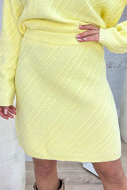 Pattern knitted skirt - Geel