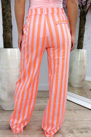 Striped straight leg jeans - Roze
