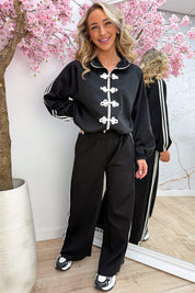 Hooked on you comfy co-ord - Zwart