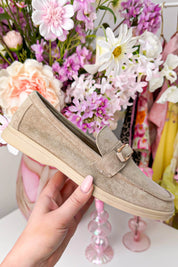 Chique suede look loafers - Taupe