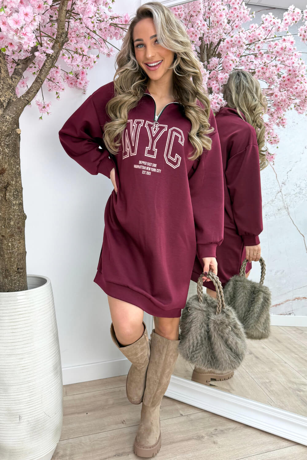 NYC zipper dress - Bordeaux