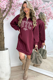 NYC zipper dress - Bordeaux