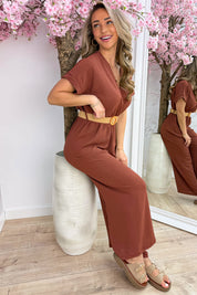 Portofino jumpsuit (Incl. riem) - Terracotta