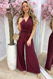 Fancy knot jumpsuit - Bordeaux