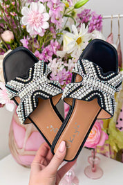 Pearls and diamond slipper - Zwart
