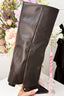 Leather look overlap heels - Brown
