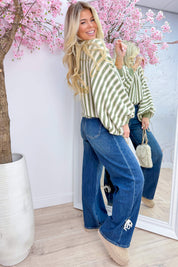 Stripes and snuggles trui - Beige