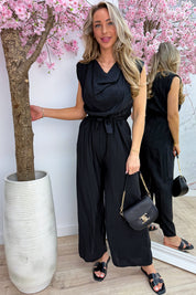 Waterfall statement jumpsuit - Zwart