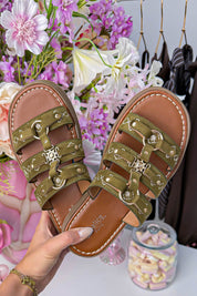 Tulum suede look slipper - Army