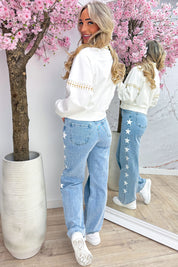 Golden stud sweater - Wit