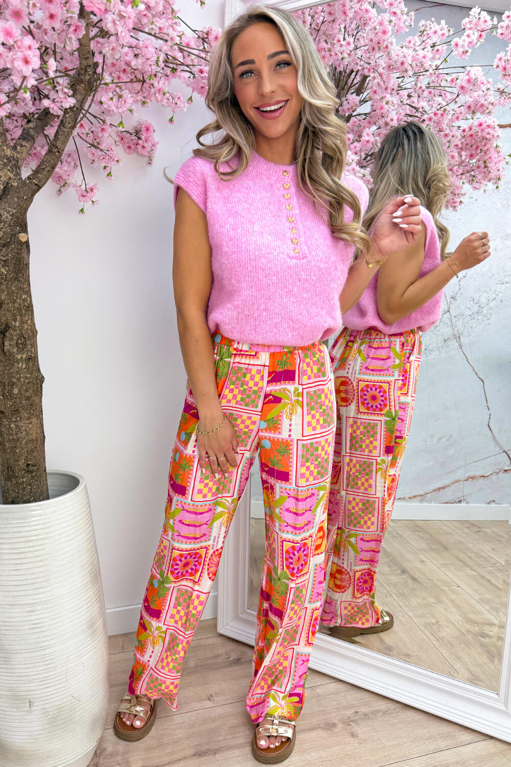 Knitted with love topje - Lollypop roze