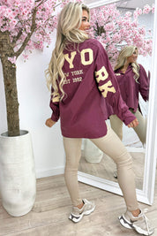 New york teddy blouse - Bordeaux
