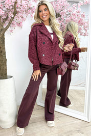 Vilt trenchcoat - Bordeaux