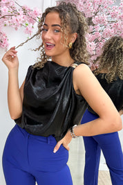 Shine Bright Gold Knot Top - Nero