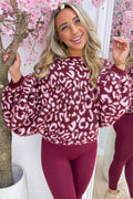 Purrfectly wild trui - Bordeaux