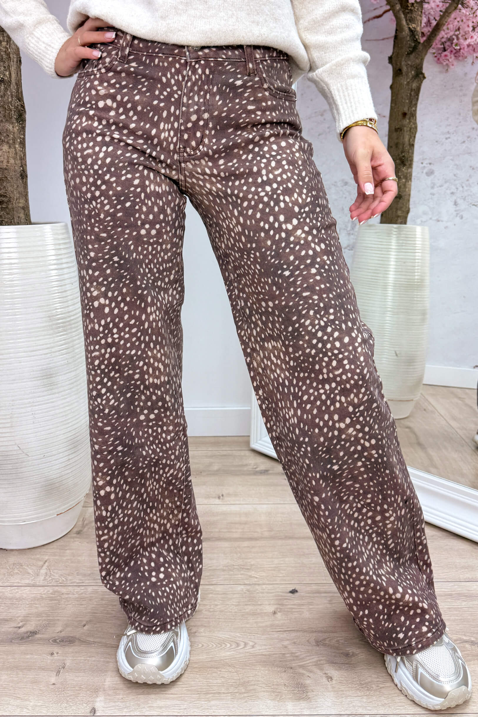 Bambi wide leg jeans - Bruin