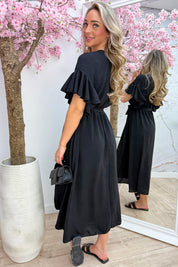 Rio ruffle maxi dress - Zwart