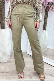 Suede look pants - Camel