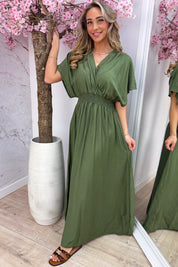 Verona elastic maxi dress - Army