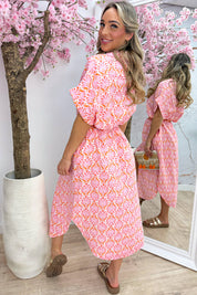 Seashell cotton maxi dress - Oranje