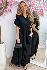 Deluxe bow dress - Zwart