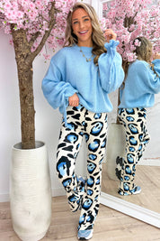 Ruffle bow trui - Sky blue