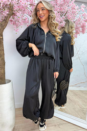 Better together silky co-ord - Zwart